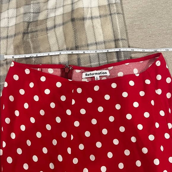 Reformation Red Polka Dot Zoe Skirt - Picture 4 of 5
